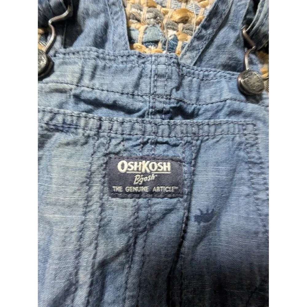OshKosh Blue Gray Dinosaur Chambray Overalls 4T Girls Corduroy Overalls Lot of 2
